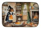 Dachshund Fall Kitchen Pumpkins Dish Drying Mat Absorbent Dish Drying Mat Pad for Kitchen Counter Dish Drainer Mat for Countertop, 14 x 21"