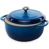 6-Quart Large Enamel Cast-Iron Dutch Oven Kitchen Cookware