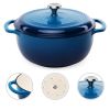 6-Quart Large Enamel Cast-Iron Dutch Oven Kitchen Cookware