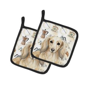 Pair of Pot Holders Kitchen Heat Resistant Pot Holders Sets Oven Hot Pads for Cooking Baking BBQ, 7 1/2 x 7 1/2 (Option: Longhaired Cream Dachshund)