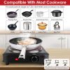 1200W Electric Infrared Single Burner Portable Heating Hot Plate Stove Countertop RV Hotplate with 7.5' Glass Cooktop Stepless Temperature Adjust