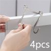 1/2/4pcs Over The Door Drawer Cabinet Hook; 304 Stainless Steel Double S-Shaped Hook Holder Hanger Metal Heavy Duty-Free Punching Door Back Hangi