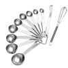 Measuring Spoons: U-Taste 18/8 Stainless Steel Measuring Spoons Set of 9 Piece: 1/16 tsp;  1/8 tsp;  1/4 tsp;  1/3 tsp;  1/2 tsp;  3/4 tsp;  1 ts